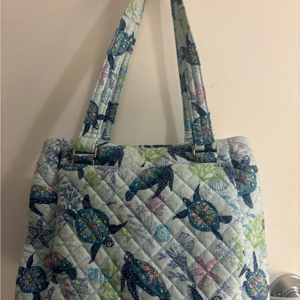 Vera Bradley Blue and Green Quilted Shoulder Bag